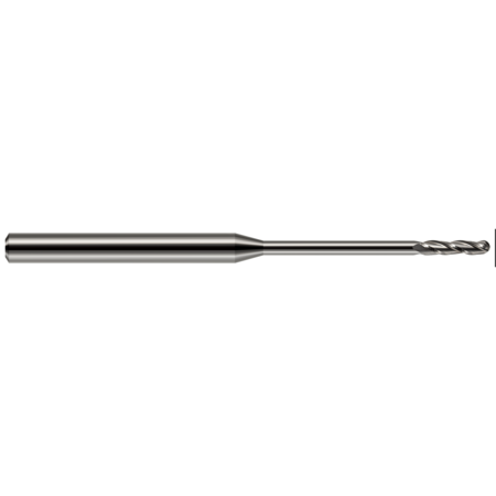 HARVEY TOOL Miniature End Mill - Ball - Long Reach, Long Flute, 0.0620" (1/16), Finish - Machining: Uncoated 13862